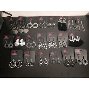 Paparazzi Jewelry Black Earrings Lot Of 21 Pieces